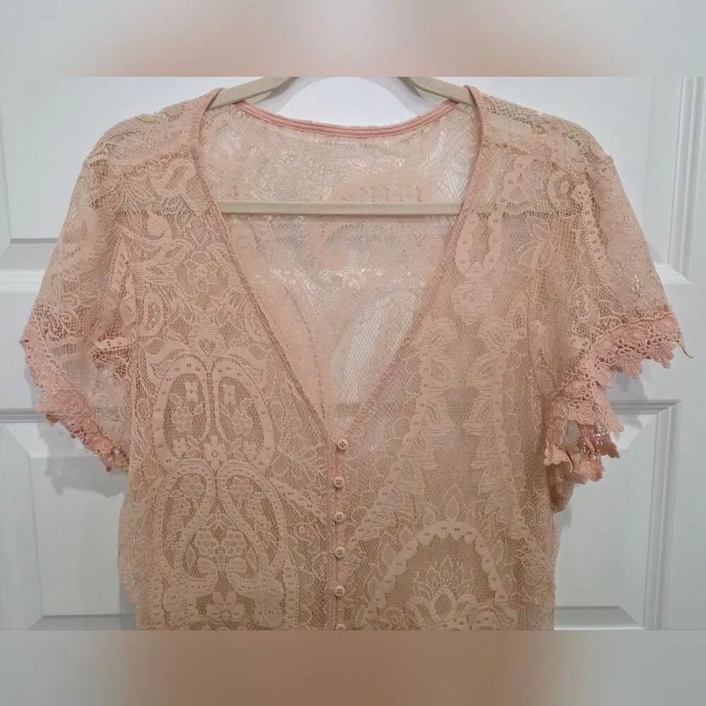 Torrid Blush/peach Lace Maxi Dress